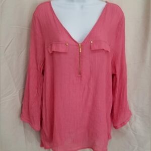 Women's Top with Gold Zipper